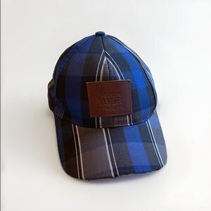 Love Your Melon LYM Plaid Baseball Hat.  Women’s Hat in Gray Blue and Black.  OS